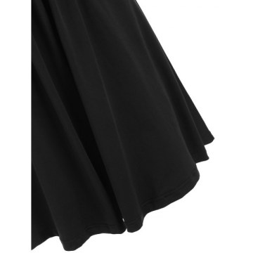 Sequined Sleeveless Low Cut Dress - Black