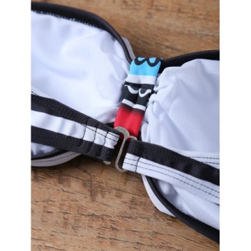 Sexy Halter Neck Striped Ethnic Print Women's Bikini Set -