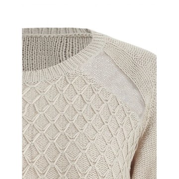 Sheer esh Insert Pullover Sweater - Beige