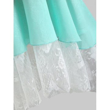 Short Sleeve Three Tones Swingy Top - White