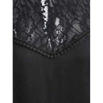 houlder Cut Full Lace leeve Dress - Black