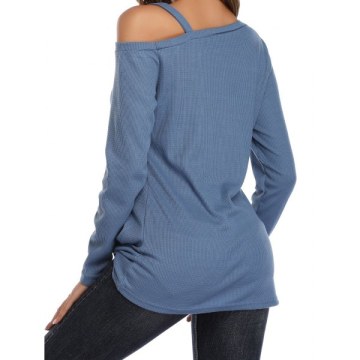 kew Neck Twisted Longline Top - ilk Blue