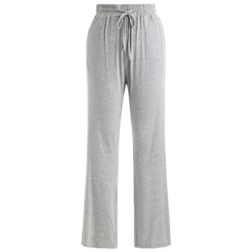 Sleepwear Drawstring Flare Pants - Light Gray
