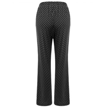 Sleepwear Polka Dot Print Pants - Black