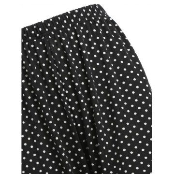 Sleepwear Polka Dot Print Pants - Black