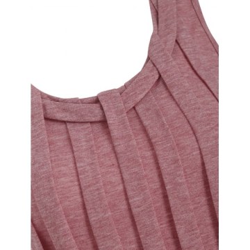Sleeveless Crinkle Top - Cherry Red