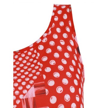 leeveless Polka Dot Flounce Maxi Dress - Red