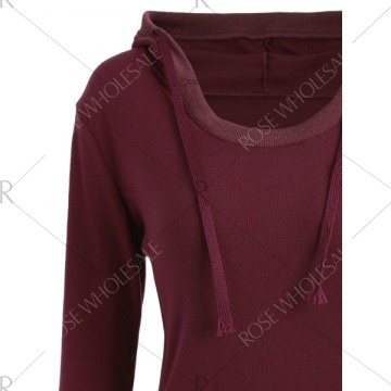 Slim Fit Kangaroo Pocket Hoodie - Wine Red