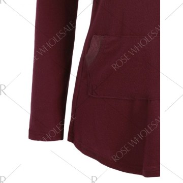Slim Fit Kangaroo Pocket Hoodie - Wine Red