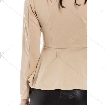 lim Fit Zip Up Peplum Jacket - Off-white