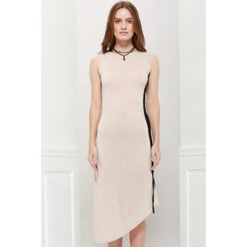 Slimming Side Drawstring Design Khaki Women's Maxi Dress - Khaki One