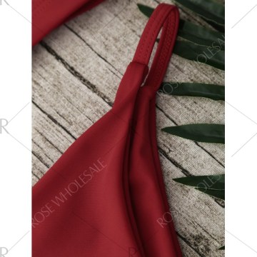 Spaghetti Strap Bikini Suit - Red