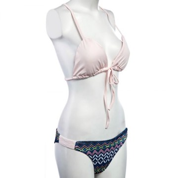 paghetti trap Macrame Back Printed Bikini et - Orangepink