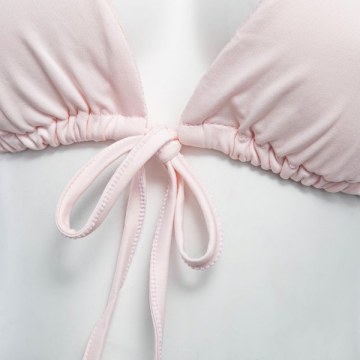 paghetti trap Macrame Back Printed Bikini et - Orangepink