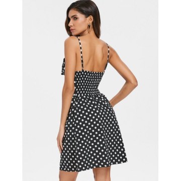 paghetti trap Polka Dot Cut Out Mini Dress - Black