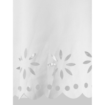 Split Sleeve Laser Cut Blouse - White