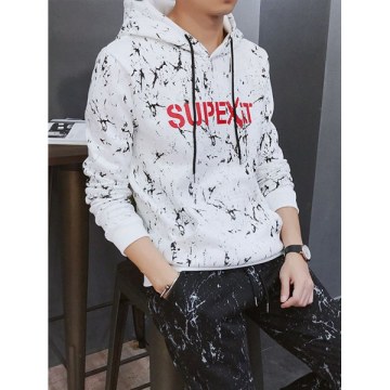 Sports Suit Men Spring and Autumn Hoodies Trousers Running Casual Sportswear - Black