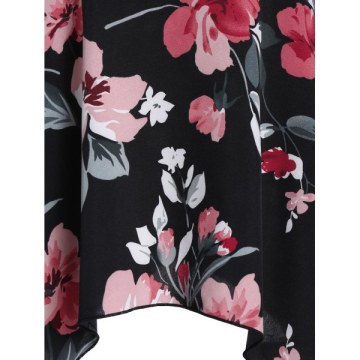 Square Collar Open Shoulder Marled T Shirt - Red Wine