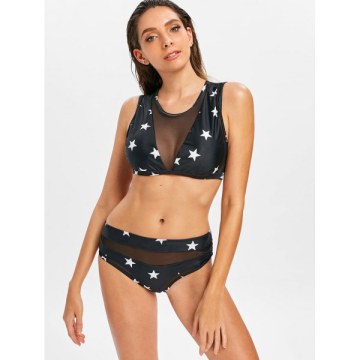 tar heer Mesh Tankini et - Black