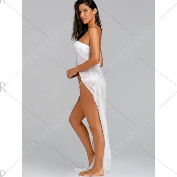 Strapless Bikini with Cover Up - White