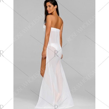 Strapless Bikini with Cover Up - White