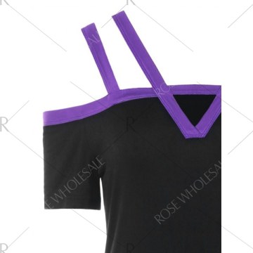 Strappy Cold Shoulder Top - Black