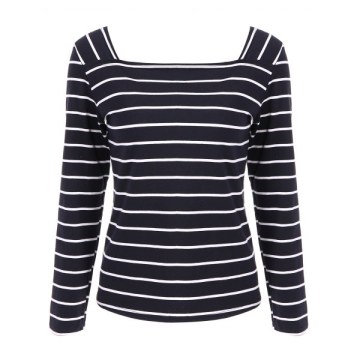 Stripe Pattern T-Shirt - Black
