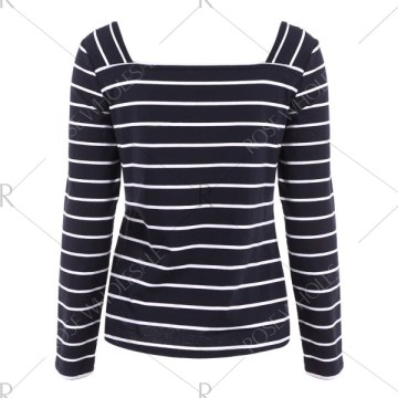 Stripe Pattern T-Shirt - Black