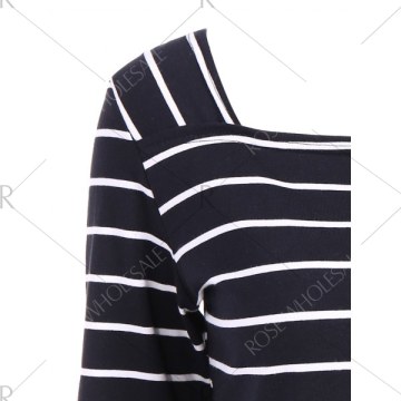 Stripe Pattern T-Shirt - Black