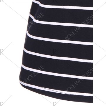 Stripe Pattern T-Shirt - Black