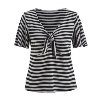 Striped Low Cut T-shirt -