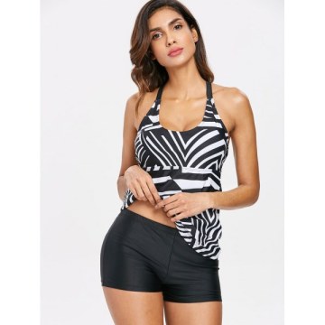 tripes trappy Tankini et - Black