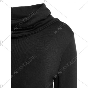 Stylish Black Lace-Up Back Long Sleeves Women's Hoodie - Black