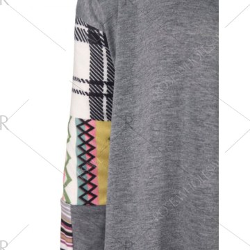 Stylish Collarless ong Sleeve Spliced oose-Fitting Women's Thin Cardigan - Deep Gray