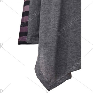 Stylish Collarless ong Sleeve Spliced oose-Fitting Women's Thin Cardigan - Deep Gray