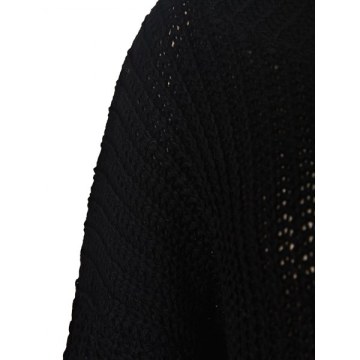 Stylish Hooded Long Sleeve Irregular Hem Women's Oversized Sweater - Black One Size(fit Size Xs To
