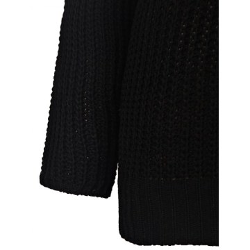 Stylish Hooded Long Sleeve Irregular Hem Women's Oversized Sweater - Black One Size(fit Size Xs To