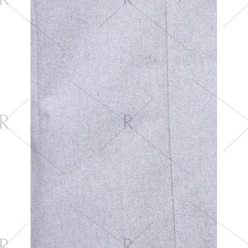 tylish Long leeve Turn-Down Collar pliced Zip Up Women's Belted Coat - Gray