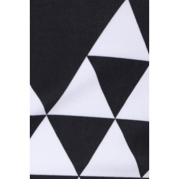 Stylish Round Neck Sleeveless Printed Two-Piece Women's Swimsuit - Black