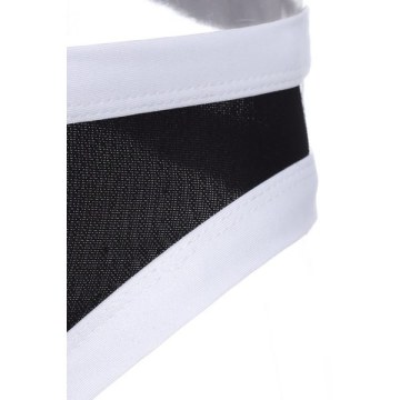 Stylish Round Neck Sleeveless Printed Two-Piece Women's Swimsuit - Black