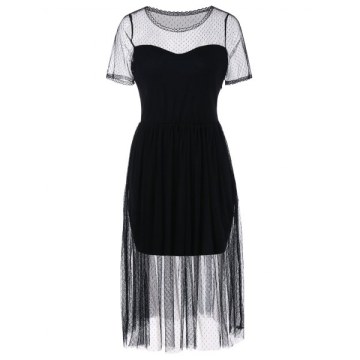 Summer idi esh Overlay Dress - Black