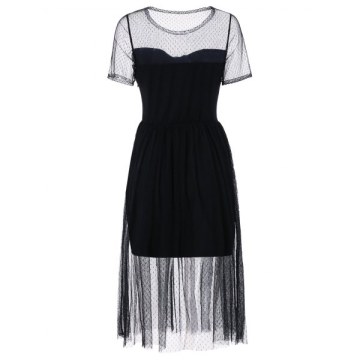 Summer idi esh Overlay Dress - Black