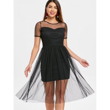 Summer idi esh Overlay Dress - Black