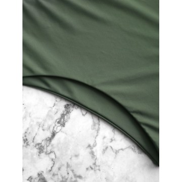 unflower Lace-up Underwire Peplum Tankini wimsuit -