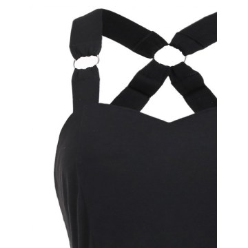 Tartan Print Insert Asymmetrical Dress - Red