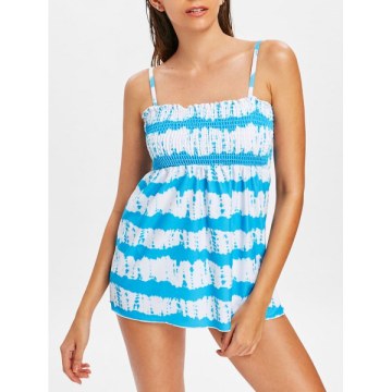 Tie Dye mocked Tankini - Light ky Blue