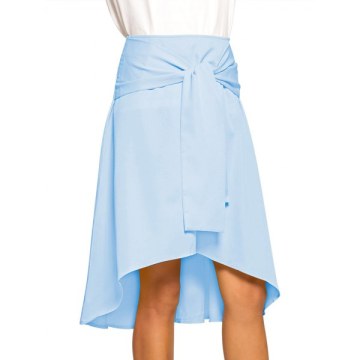 Tie Front High Low kirt - Light ky Blue