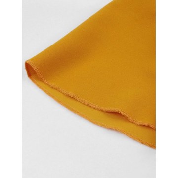 Tie Ruched Keyhole Dress - Yellow