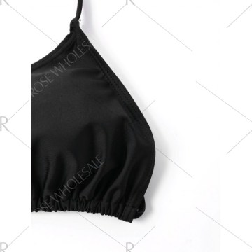 Tie ide Halter Neck Tassel Bikini et - Black