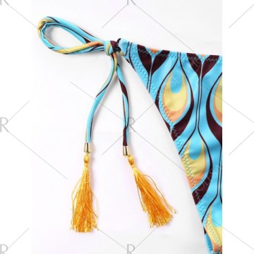 Tie ide Halter Neck Tassel Bikini et - Black